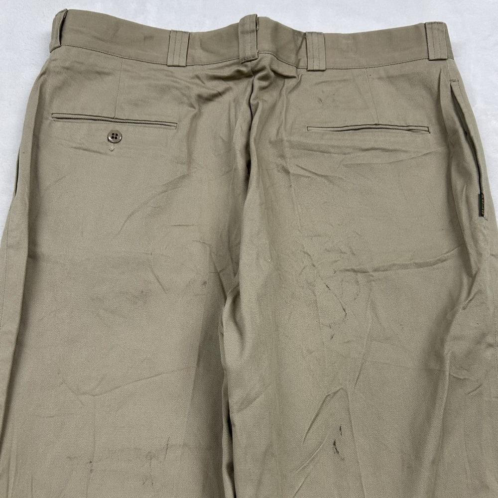 60s Polo Ralph Lauren Chino Pants Men 34 Khaki Tan Flat Front Straight Leg Twill